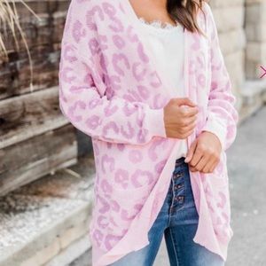 Make time for Love pink cardigan NWOT
